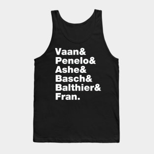 Final Fantasy 12 Characters (White Text) Tank Top